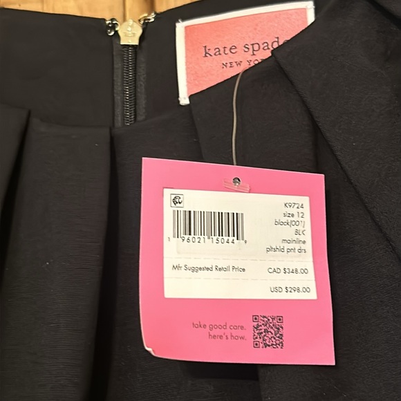 Kate Spade Black Pleated Shoulder Ponte Dress - Picture 3 of 9